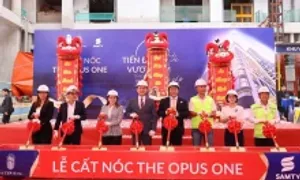 Vinhomes cùng Samty tổ chức lễ cất nóc dự án The Opus One